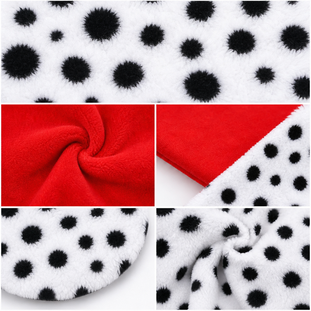 Black‑White Dalmatian Print Faux Fur Shawl, Fashion Spotted Furry Wrap Cape for Costume Party