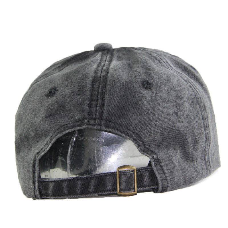 Vintage Washed 100% Cotton Baseball Cap, Small Shark Embroidered Casual Outdoor Sun Hat for Daily Wear