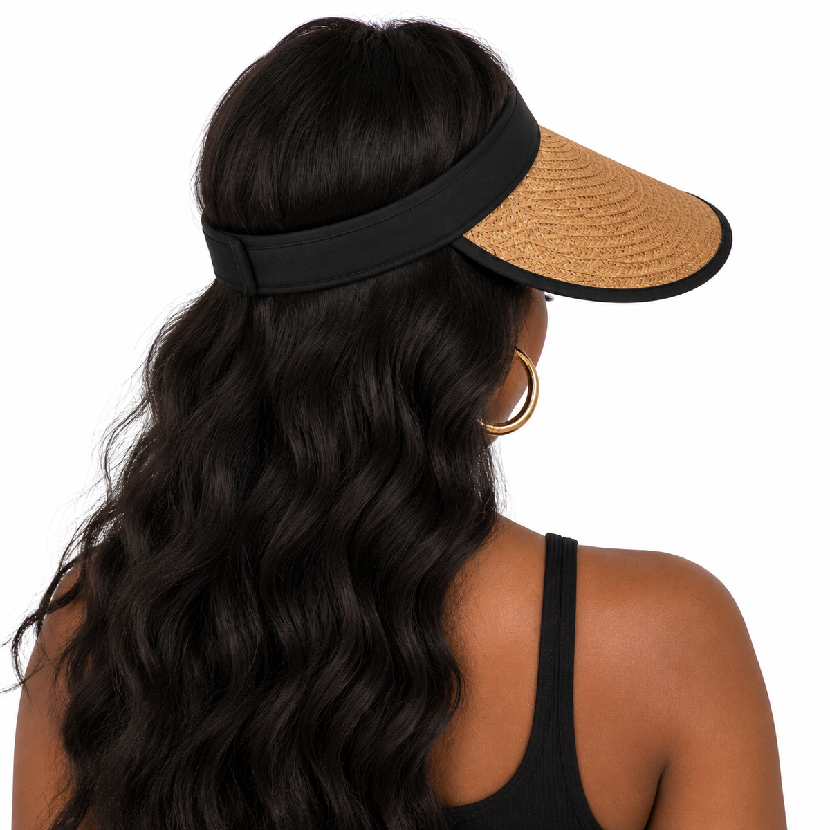 Portable Fold‑Up Sun Visor Cap, Wide Brim Empty‑Top Sports Sun Protection Hat for Daily & Outdoor Activities