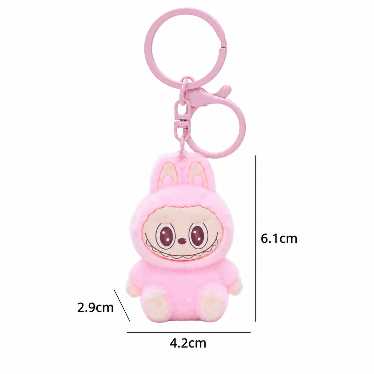 Cute Labubu Plush Doll Keychain, Creative Cartoon Bag Charm Pendant Key Ring for Bag Decoration
