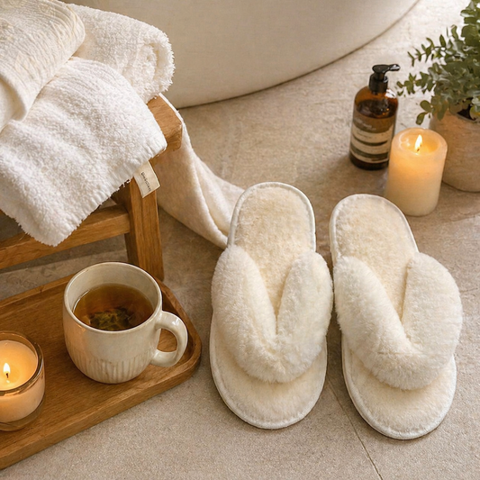 Bulk Slippers Showdown: White Fuzzy Twist Strap Flip Flops vs. Other Indoor Shoes for Winter