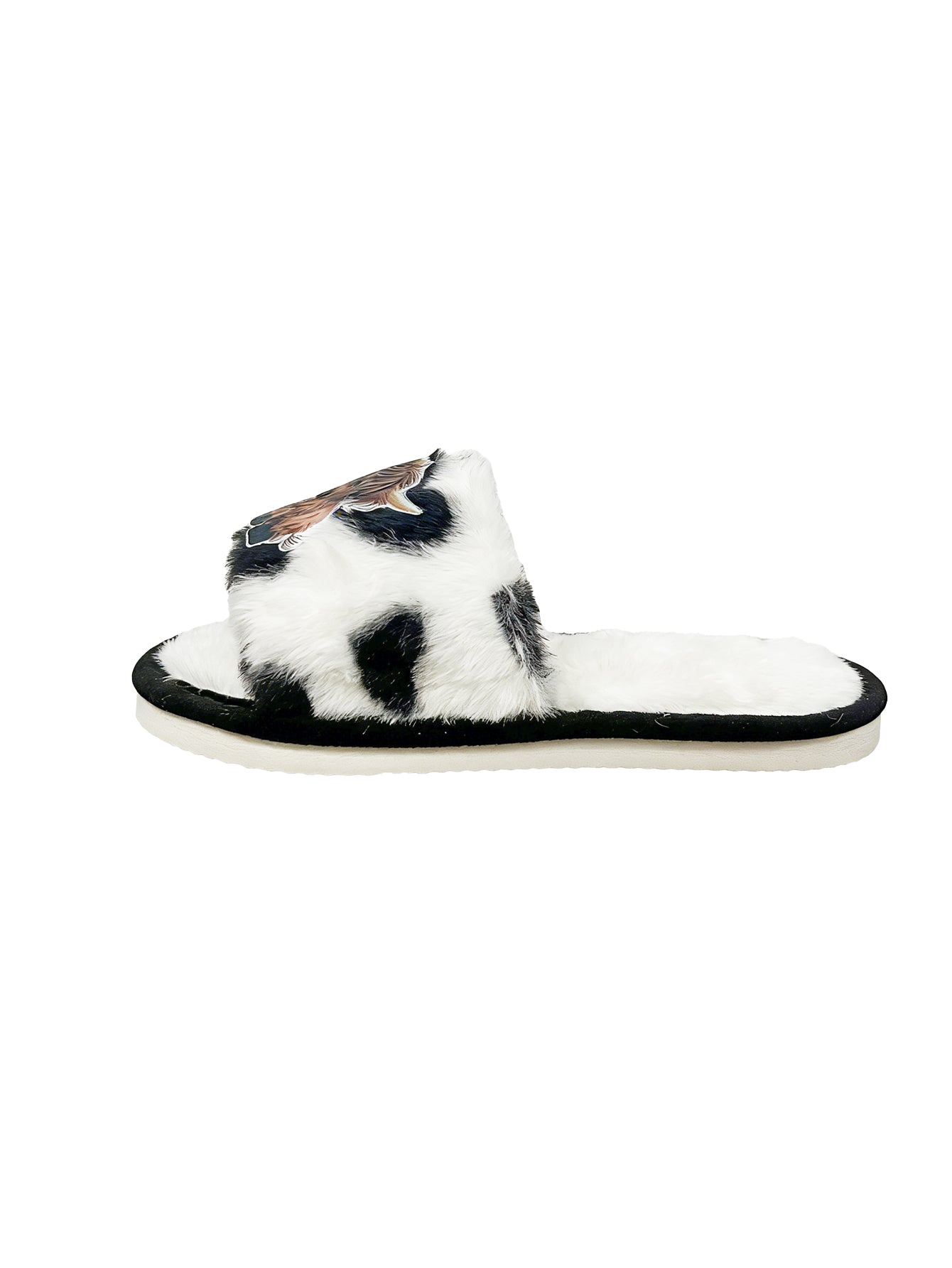 Bulk Slippers | Cow Print Plush Highland Cow Open Toe Slippers Unisex Spring Summer Indoor Home Shoes Wholesale