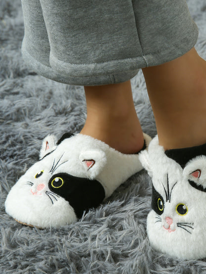Bulk Slippers | Soft Fuzzy Cat Face Slippers Women Winter Warm Indoor House Shoes Wholesale