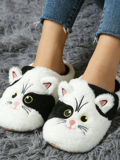 Bulk Slippers | Soft Fuzzy Cat Face Slippers Women Winter Warm Indoor House Shoes Wholesale