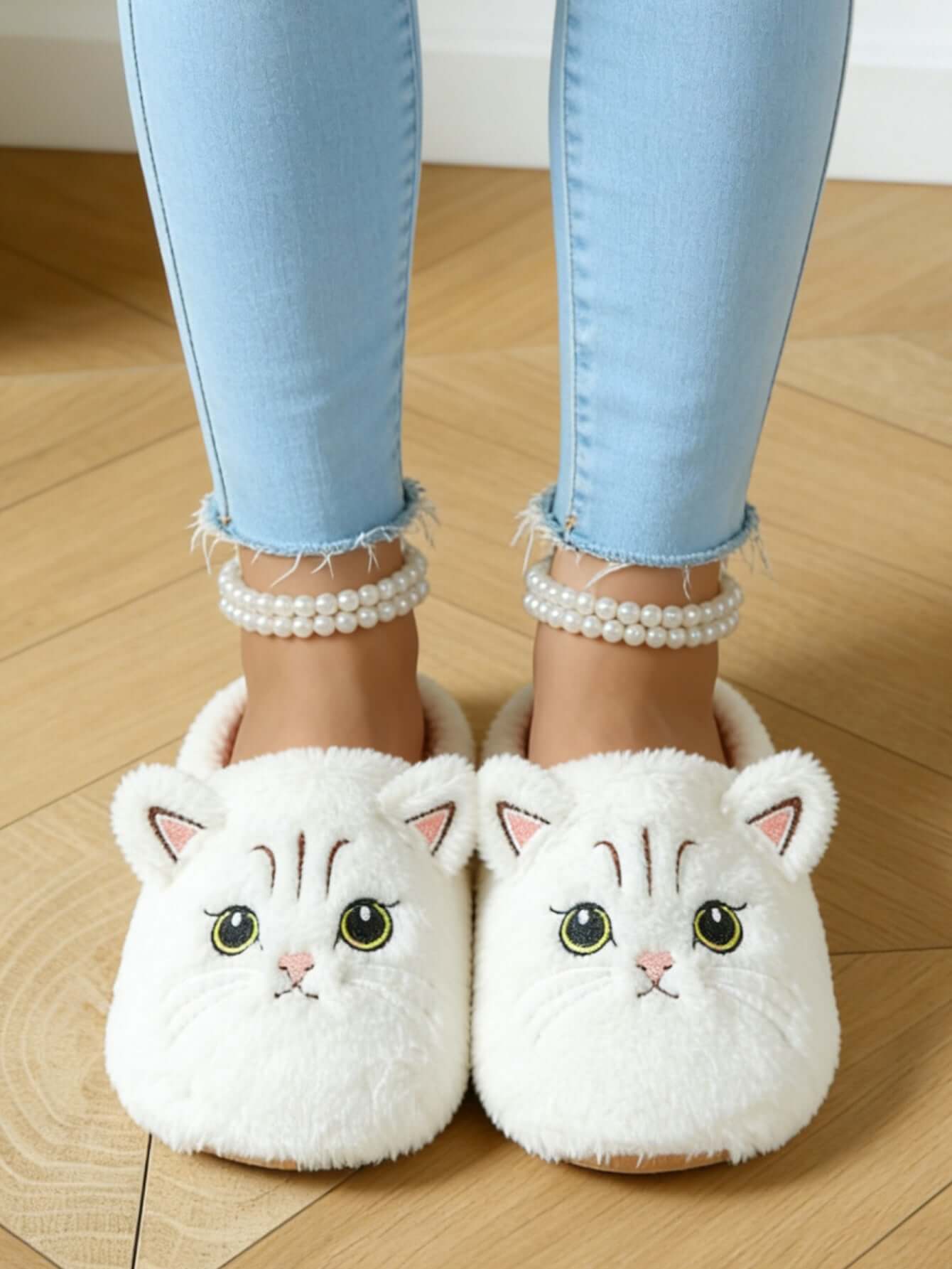 Bulk Slippers | Soft Fuzzy Cat Face Slippers Women Winter Warm Indoor House Shoes Wholesale