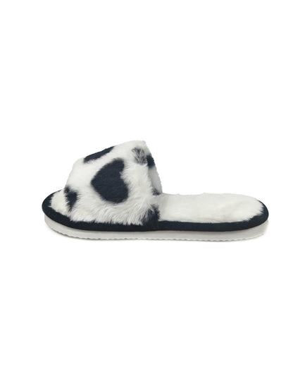 Bulk Slippers | Love Heart Print Fuzzy Open Toe Slippers Women Spring Summer Breathable Indoor Home Shoes Wholesale