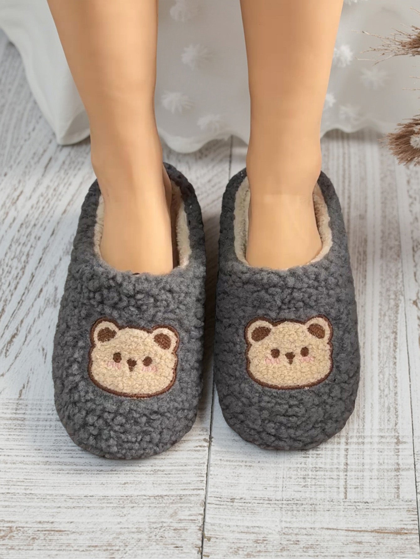 Bulk Slippers | Soft Unisex Teddy Fleece Slippers Winter Warm Indoor Family Shoes Wholesale