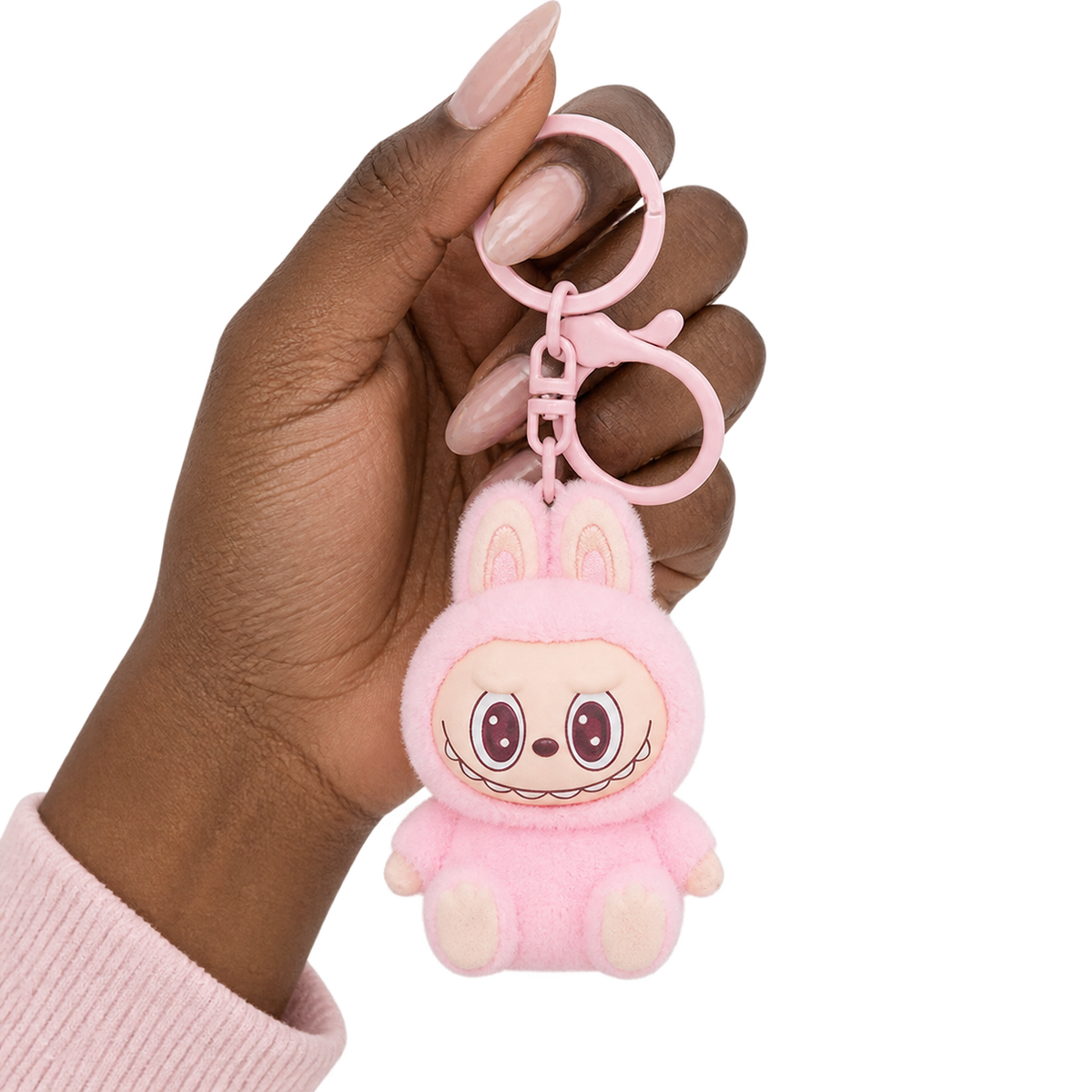 Cute Labubu Plush Doll Keychain, Creative Cartoon Bag Charm Pendant Key Ring for Bag Decoration
