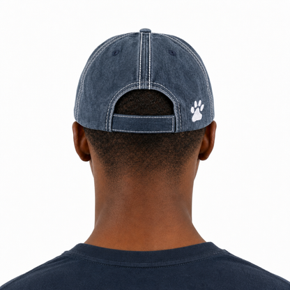 Retro Distressed Washed Denim Baseball Hat, Decorative Fabric Patch Embroidery Casual Daily‑Wear Cap