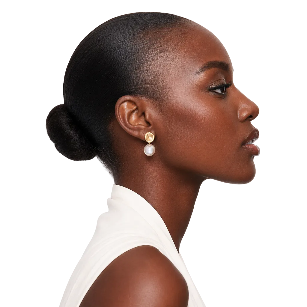 Baroque Freshwater Pearl Drop Stud Earrings, Irregular Pearl Dangle Earrings for Women