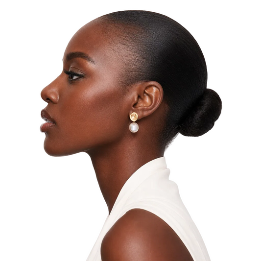 Baroque Freshwater Pearl Drop Stud Earrings, Irregular Pearl Dangle Earrings for Women