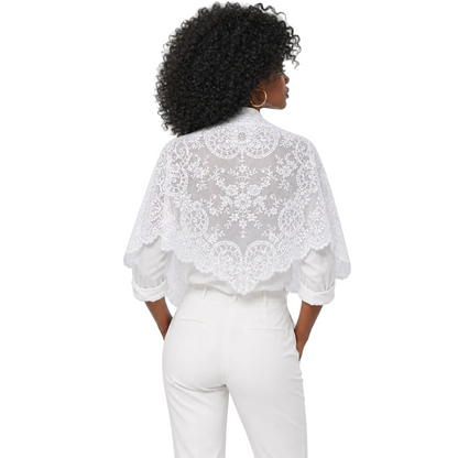 Lightweight Floral Lace Triangle Scarf, Versatile Multi‑Way Wear Lace Neck Shawl for Women