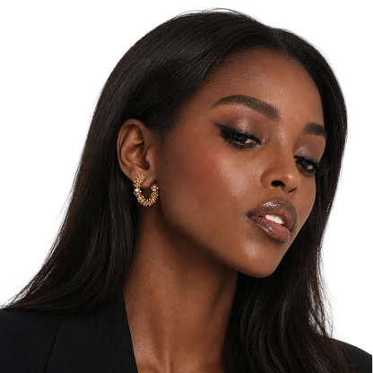 Minimalist Gold Fragment Bead Stud Earrings, S925 Silver Post Niche Light‑Luxury Women Jewelry