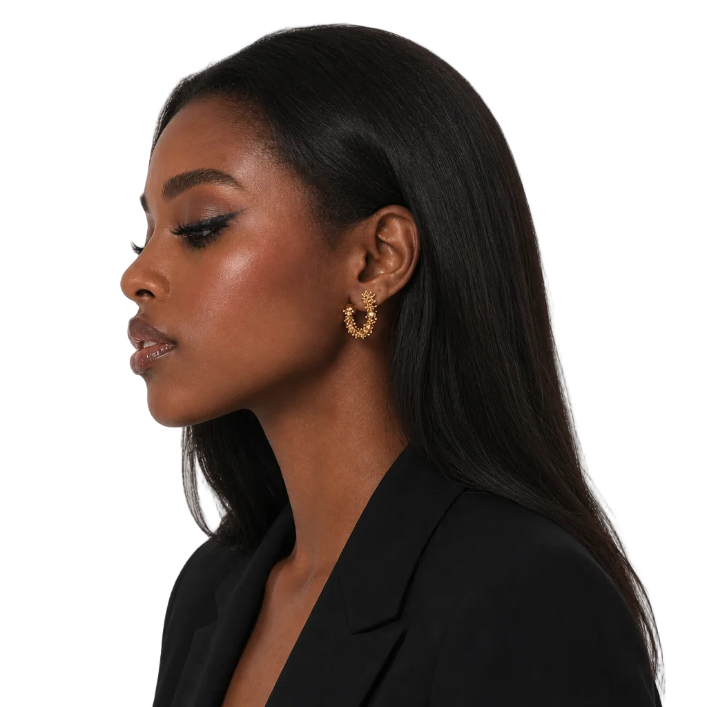 Minimalist Gold Fragment Bead Stud Earrings, S925 Silver Post Niche Light‑Luxury Women Jewelry