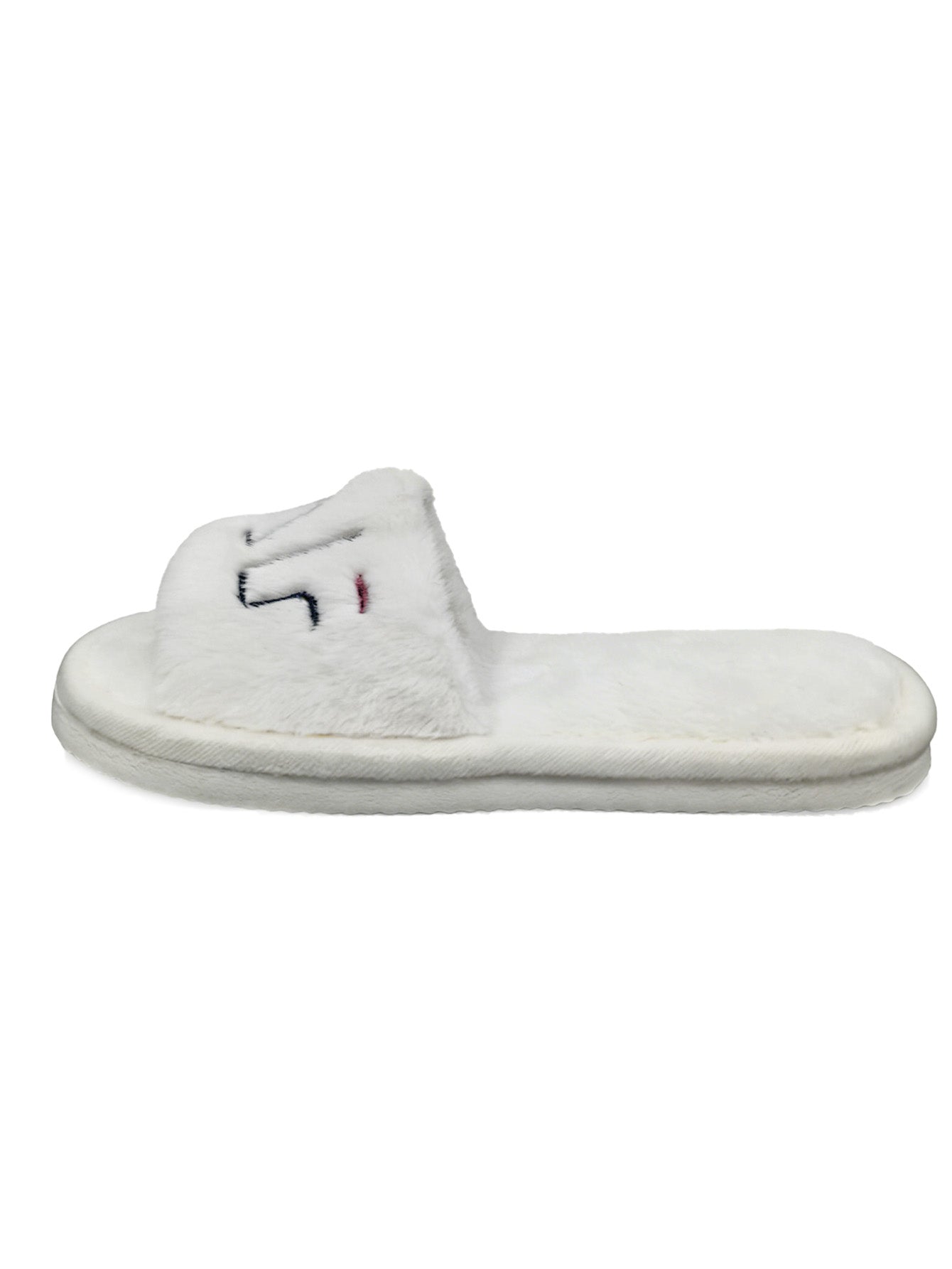 Bulk Slippers | Fuzzy Embroidered Open Toe Slippers Women Winter Warm Indoor Home Shoes Wholesale