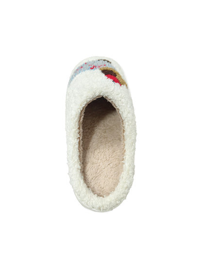 Bulk Slippers | Unisex Bear Embroidery Fuzzy Slippers Winter Warm Indoor Home Shoes Wholesale