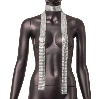 Trendy Shiny Metallic Sequin Neck Scarf, Sparkling Decorative Scarf for Evening Events