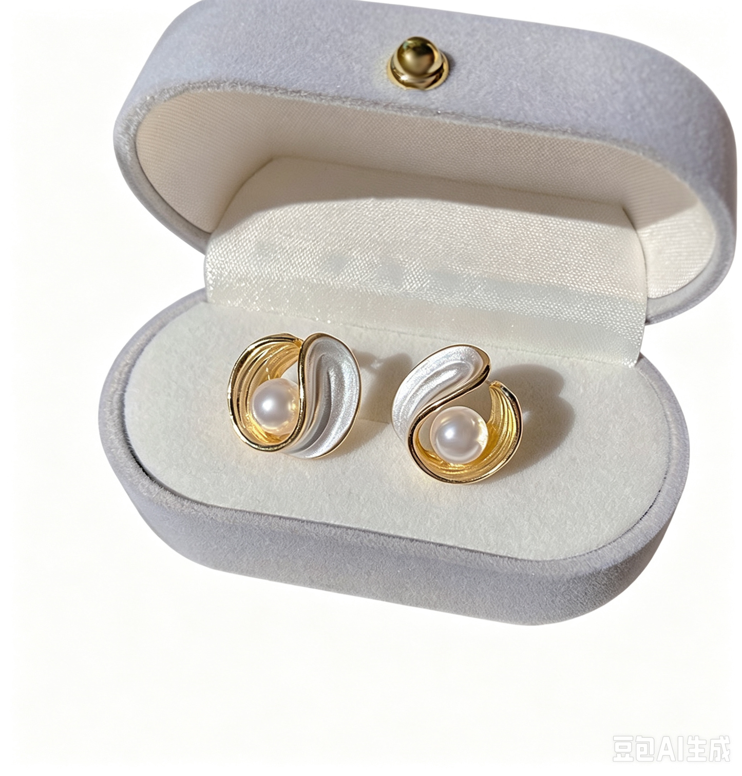 Luxury Enamel Pearl Stud Earrings, Exquisite Elegant Drop Glaze Earrings for Women