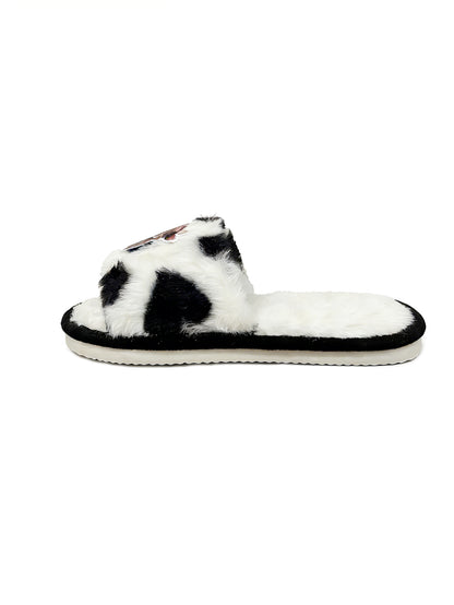 Bulk Slippers | Cow Print Plush Highland Cow Open Toe Slippers Unisex Spring Summer Indoor Home Shoes Wholesale