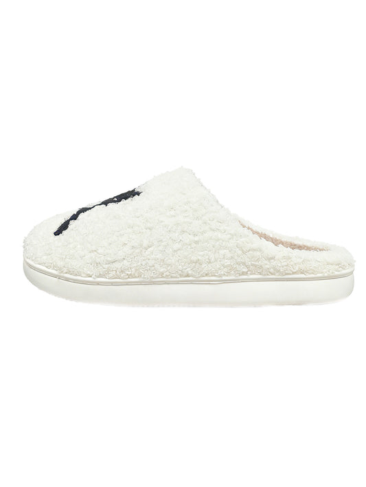 Bulk Slippers | Unisex Black Cat Embroidery Fuzzy Slippers Winter Warm Indoor Home Shoes Wholesale