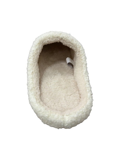 Bulk Slippers | Pink Bow Embroidery Fuzzy Slippers Unisex Winter Warm Indoor Home Shoes Wholesale