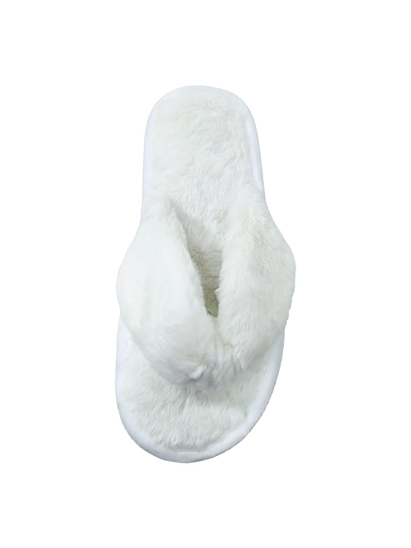 Bulk Slippers | White Fuzzy Twist Strap Flip Flop Slippers Women Winter Warm Indoor Home Shoes Wholesale