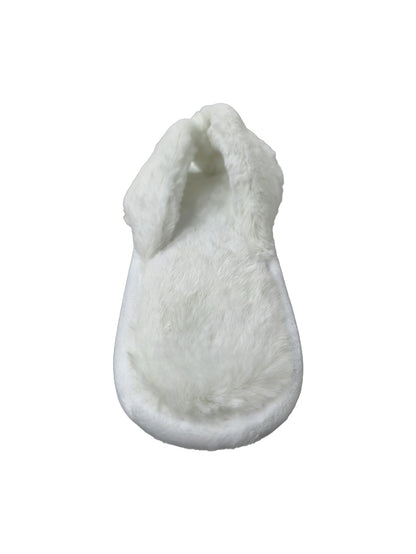 Bulk Slippers | White Fuzzy Twist Strap Flip Flop Slippers Women Winter Warm Indoor Home Shoes Wholesale