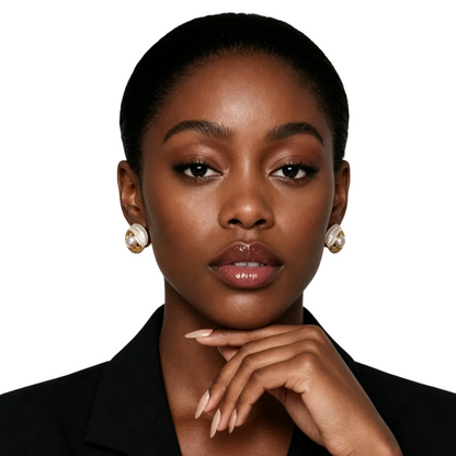 Luxury Enamel Pearl Stud Earrings, Exquisite Elegant Drop Glaze Earrings for Women