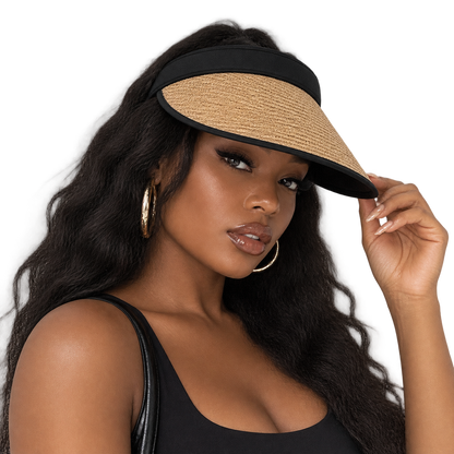 Portable Fold‑Up Sun Visor Cap, Wide Brim Empty‑Top Sports Sun Protection Hat for Daily & Outdoor Activities