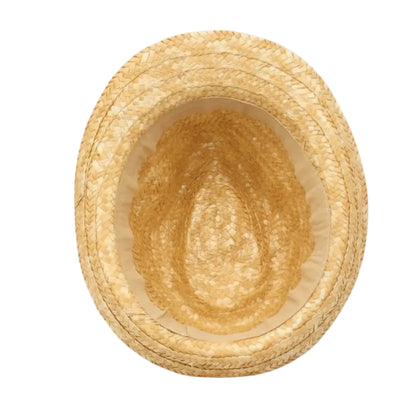 Natural Wheat Straw Woven Sun Hat, Color Decorative Band Breathable Sun‑Protection Straw Hat