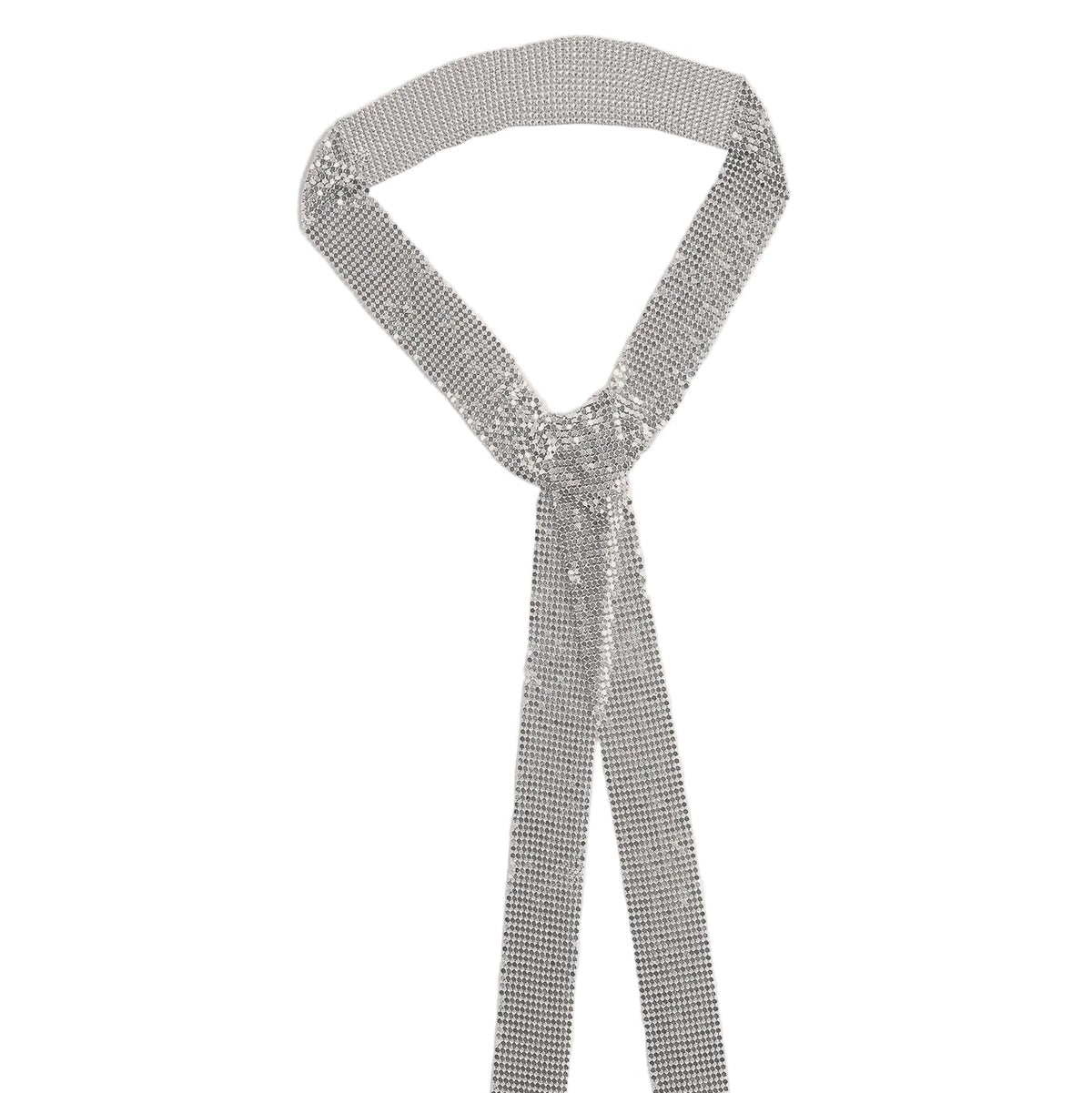 Trendy Shiny Metallic Sequin Neck Scarf, Sparkling Decorative Scarf for Evening Events