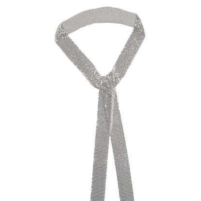 Trendy Shiny Metallic Sequin Neck Scarf, Sparkling Decorative Scarf for Evening Events