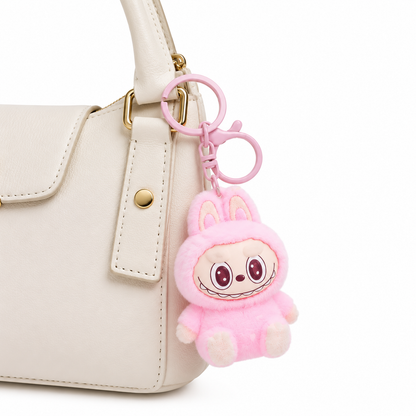 Cute Labubu Plush Doll Keychain, Creative Cartoon Bag Charm Pendant Key Ring for Bag Decoration