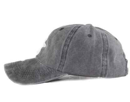 Vintage Washed 100% Cotton Baseball Cap, Small Shark Embroidered Casual Outdoor Sun Hat for Daily Wear