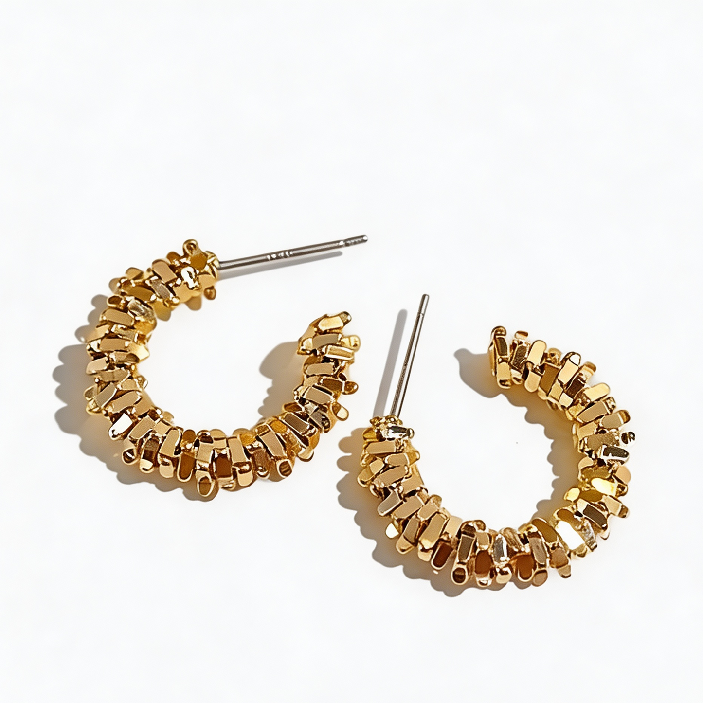 Minimalist Gold Fragment Bead Stud Earrings, S925 Silver Post Niche Light‑Luxury Women Jewelry