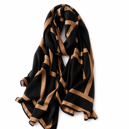 Minimalist Letter Cotton Linen Scarf, Large‑Size Versatile Casual Wrap Shawl