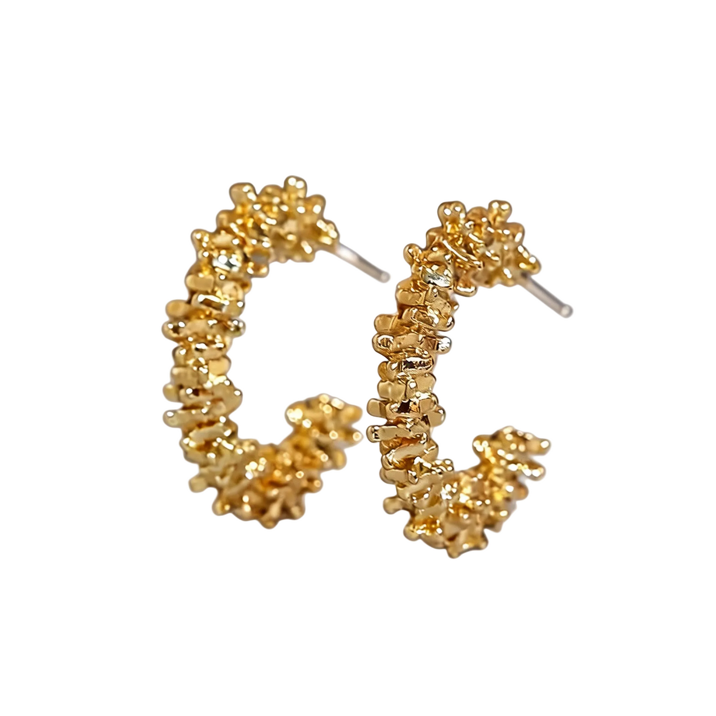 Minimalist Gold Fragment Bead Stud Earrings, S925 Silver Post Niche Light‑Luxury Women Jewelry