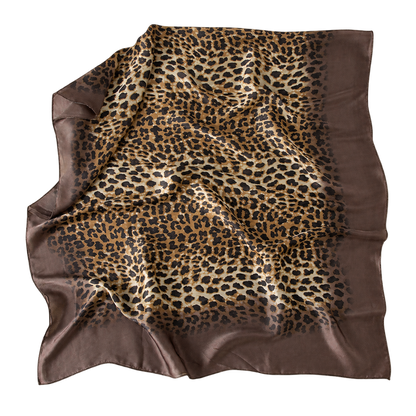 Women Leopard Print Chiffon Scarf, Lightweight Soft Printed Neck Scarf Multi‑Purpose Shawl Wrap