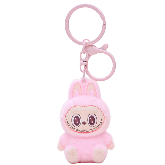 Cute Labubu Plush Doll Keychain, Creative Cartoon Bag Charm Pendant Key Ring for Bag Decoration