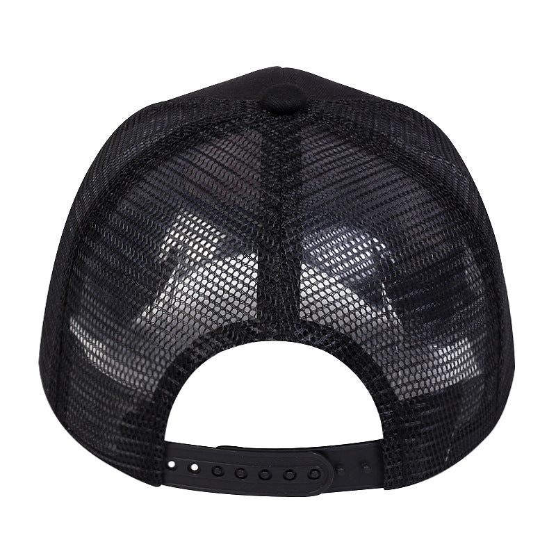 Casual Fishing‑Pattern Cotton Mesh Baseball Hat, Lightweight Breathable Net Cap for Summer Outdoor Activities