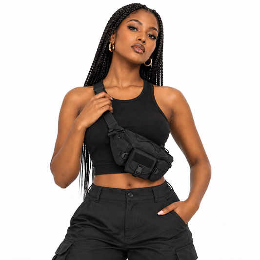 Durable Tactical Chest Waist Bag, Adjustable Strap Outdoor Travel Fanny Pack for Men & Women