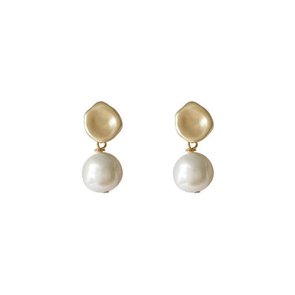 Baroque Freshwater Pearl Drop Stud Earrings, Irregular Pearl Dangle Earrings for Women