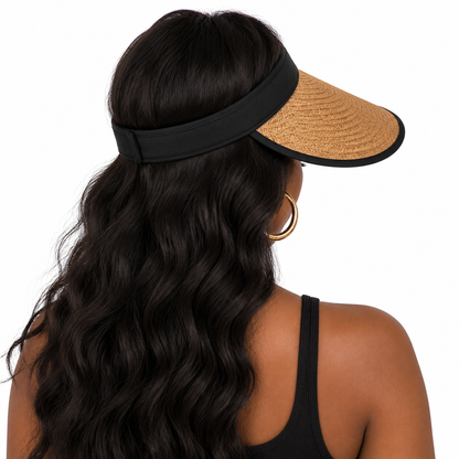Portable Fold‑Up Sun Visor Cap, Wide Brim Empty‑Top Sports Sun Protection Hat for Daily & Outdoor Activities