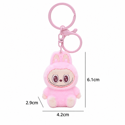 Cute Labubu Plush Doll Keychain, Creative Cartoon Bag Charm Pendant Key Ring for Bag Decoration