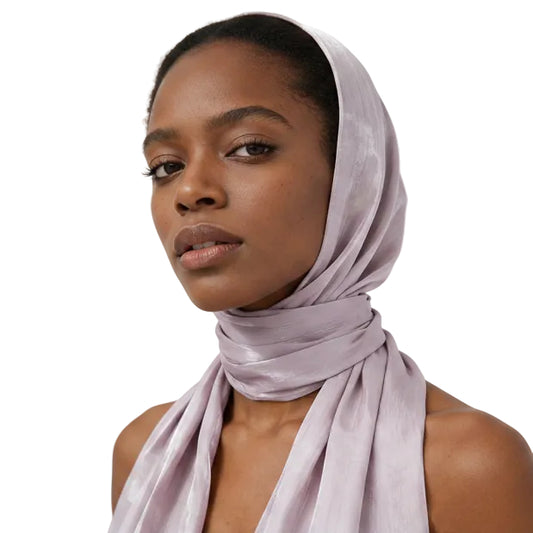 Silky Shiny Solid Large Wrap Scarf, Breathable Sun‑Proof Headscarf for Travel & Daily Occasions