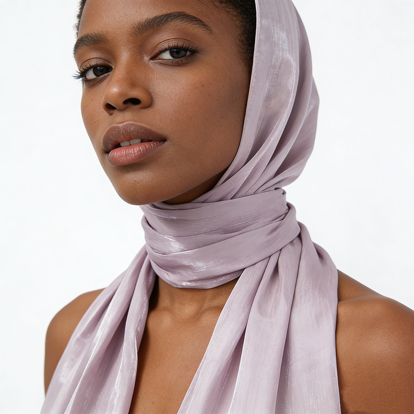 Silky Shiny Solid Large Wrap Scarf, Breathable Sun‑Proof Headscarf for Travel & Daily Occasions