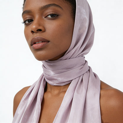 Silky Shiny Solid Large Wrap Scarf, Breathable Sun‑Proof Headscarf for Travel & Daily Occasions