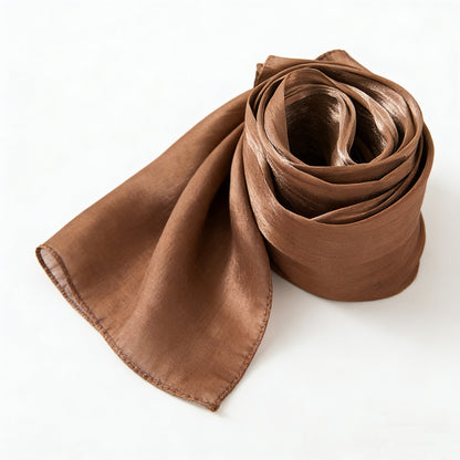 Silky Shiny Solid Large Wrap Scarf, Breathable Sun‑Proof Headscarf for Travel & Daily Occasions
