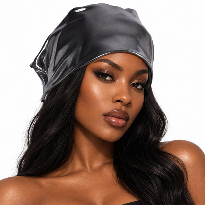 Women Y2K Style Triangle Headscarf, Shiny Metallic Beanie Turban Hat Summer Head Cover
