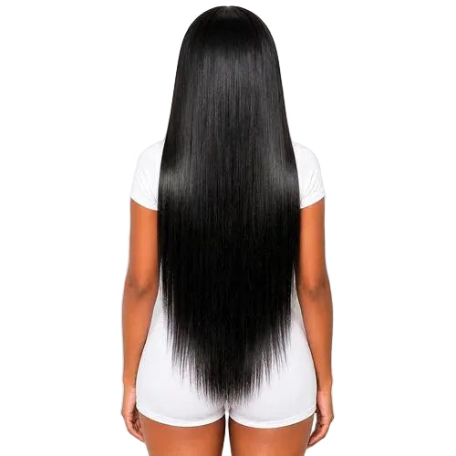 Smooth Long Straight Lace‑Front Synthetic Wig, 18‑Inch Realistic Natural‑Looking Full Head Wig for Women